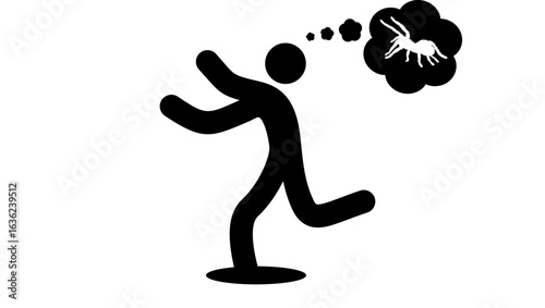 sign of phobia, black isolated silhouette