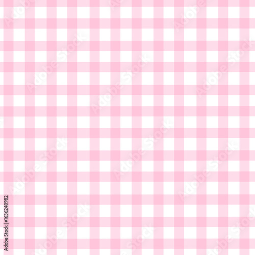 Geometric pink plaid print in pastel tones, vector background