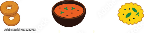 Vector icon of Rasam Pori – a traditional South Indian snack