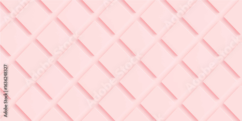 Pink geometric heart pattern, a seamless vector texture for fabric design or a vintage mosaic wallpaper background