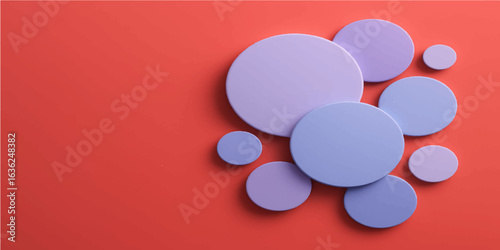 An array of red and white medicine pills are isolated against a clean white background