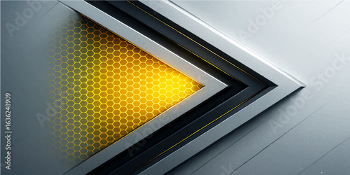 Abstract metal grid background with light effects futuristic technology design pattern