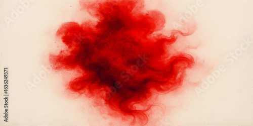 Abstract red smoke and flame texture with a watercolor paint design on a grunge background