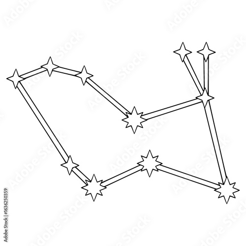 Lepus constellation illustration hand drawn outline vector