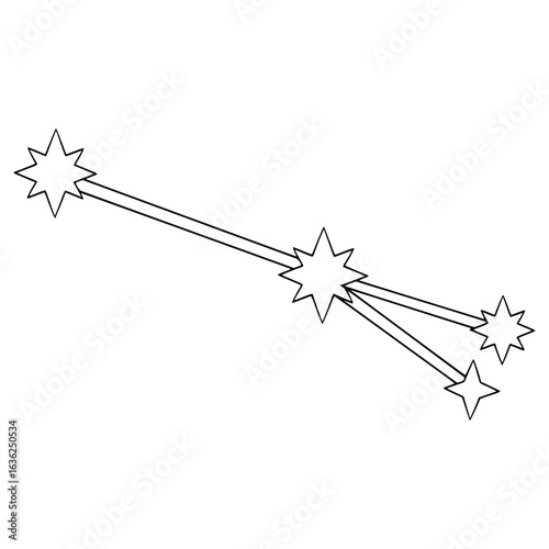 Sagitta constellation illustration hand drawn outline vector