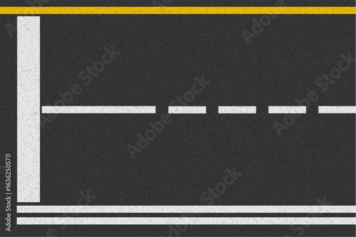 asphalt road for transport with markings stock cartoon vector illustration