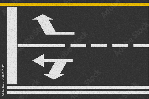 asphalt road for transport with markings stock cartoon vector illustration
