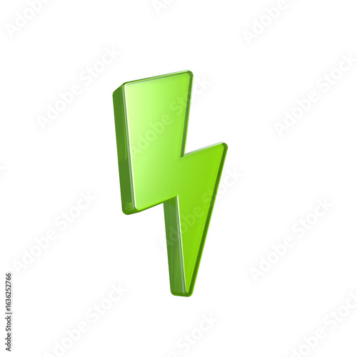 3D render energy icon on transparent background