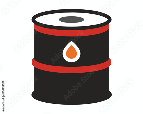 A barrel of oil with a drop symbol on white background Ai Generated