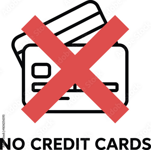 Prohibited Credit Cards Icon, No Payment Accepted