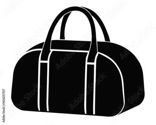 A black duffel bag isolated on white background Ai Generated