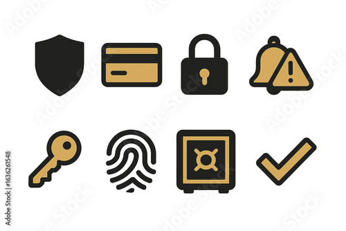 Security symbols representing data protection and online safety measures in a modern digital context