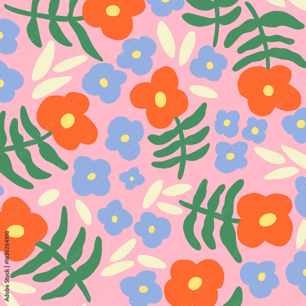 seamless floral pattern with pink background seamless floral pattern with pink background