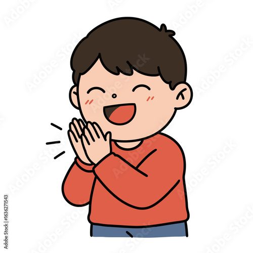 Joyful Child Clapping Hands with Excitement.