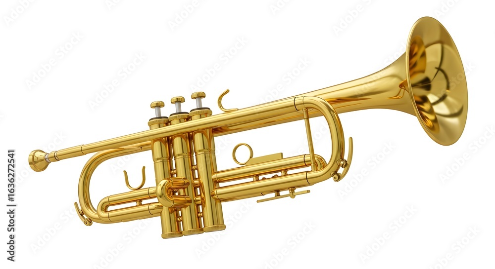 Obraz premium Old trumpet isolated on white background.