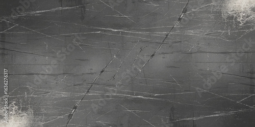 Abstract texture of grunge brush strokes with rough black scratches and parchment-like appearance with a beige or light brown tone, marked by scratches, splatters, and faint lines vector background.
