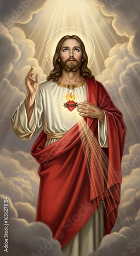 Sacred Heart of Jesus Divine Mercy Religious Artwork Christian Faith Spiritual Image