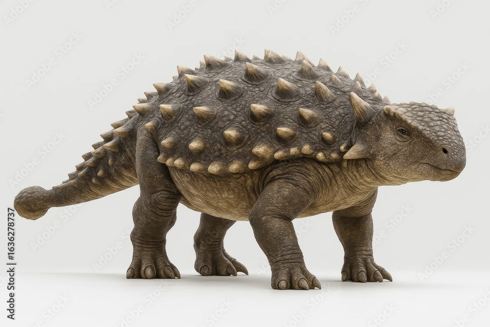 Fototapeta premium Realistic Ankylosaurus with Armored Body, Dinosaur