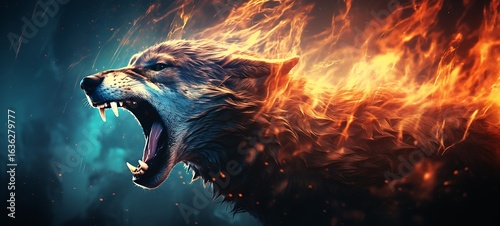 realistic photography of wolf howling, ai generative