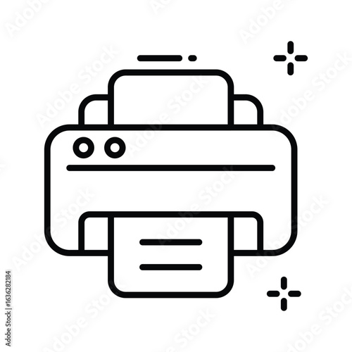 Premium linear style icon of a document printer