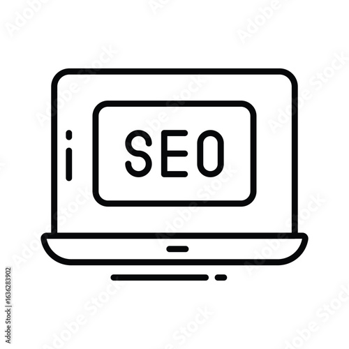 Well crafted linear icon of search engine optimization SEO