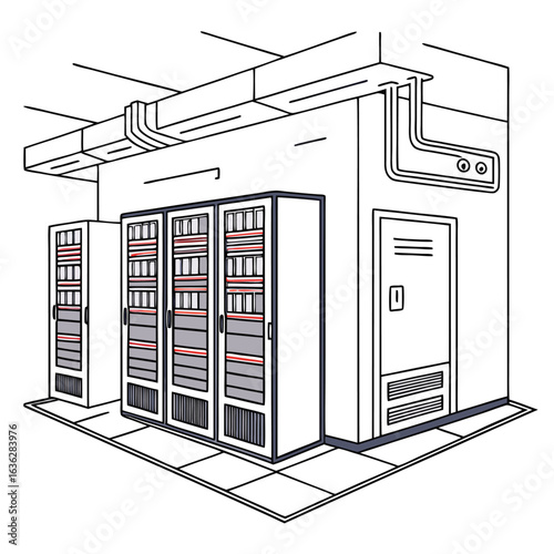A Depiction of a Clean Data Center Room with Server Racks Inside