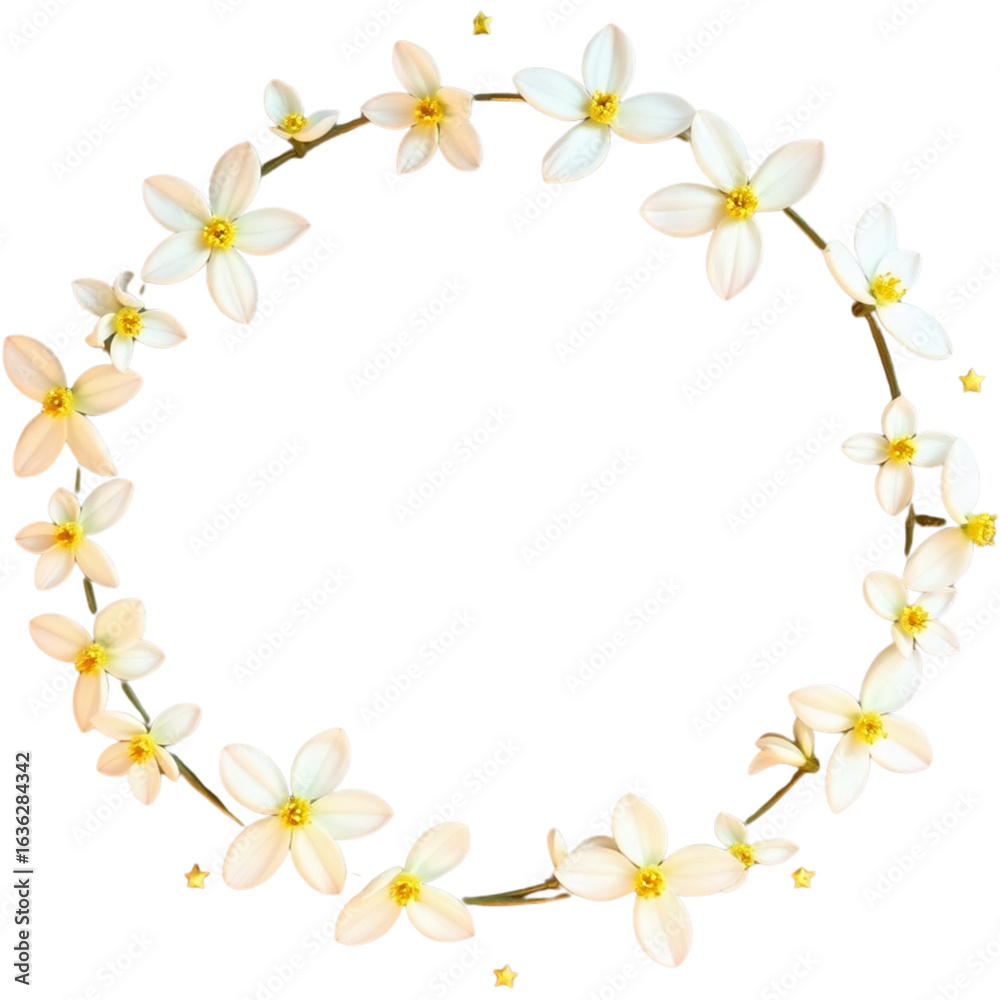 Obraz premium Jasmine chain circle with stars