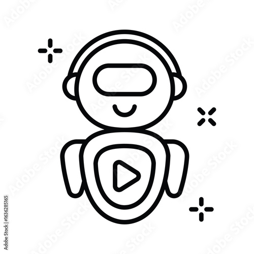 Check out this linear icon of a robot assistant