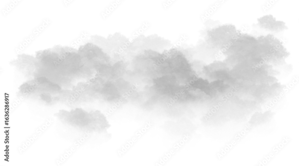 Naklejka premium Cutout Clean White Cloud Transparent Background Special Effect