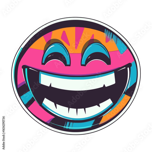 A colorful, cartoon-style smiley face emoji with a wide grin, suitable for blogs or websites related to fun, humor, parties, or social media.

