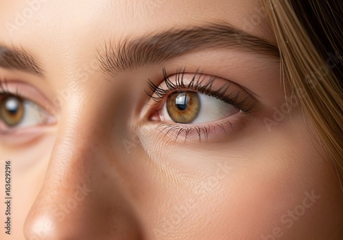 Close-up of a woman's eye, hazel eyes, beauty photo