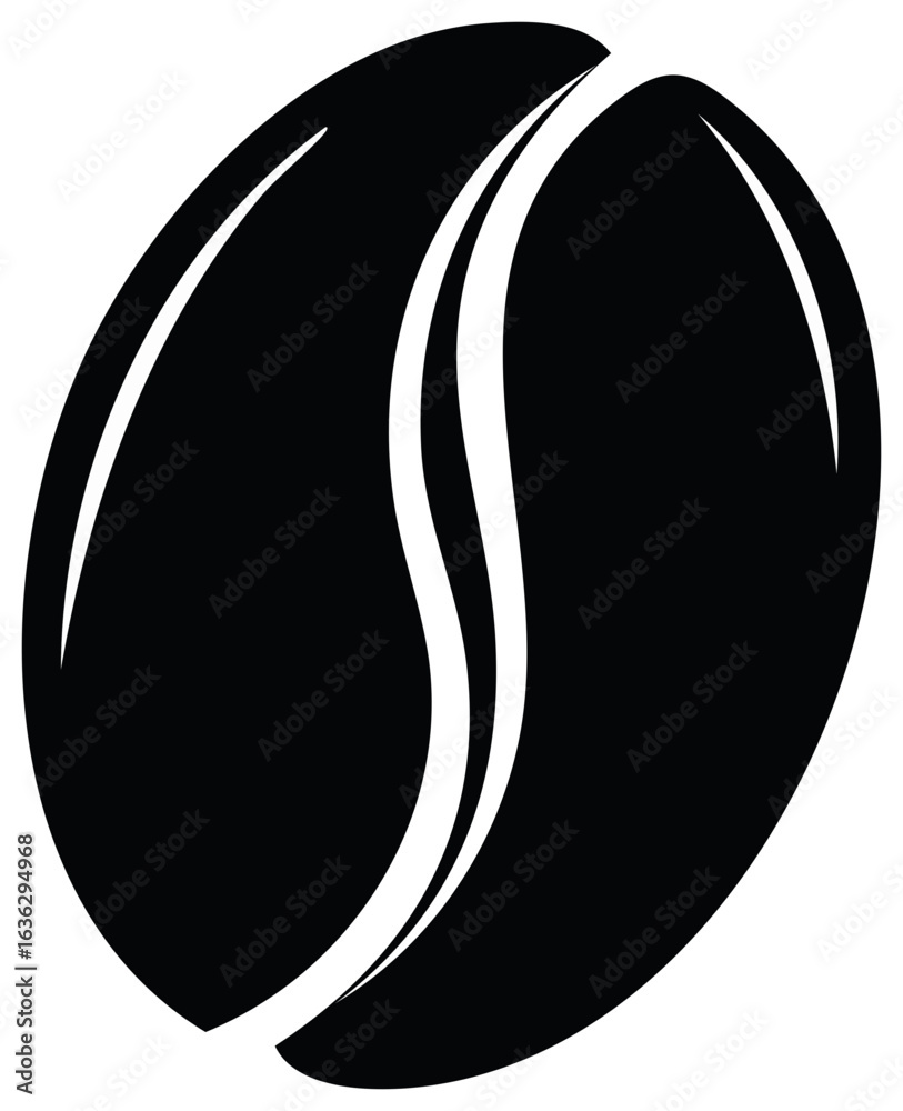 Coffee Bean Illustration Smooth Edges Black and White Icon Graphics Coffee Bean Illustration Smooth Edges Black and White Icon Graphics