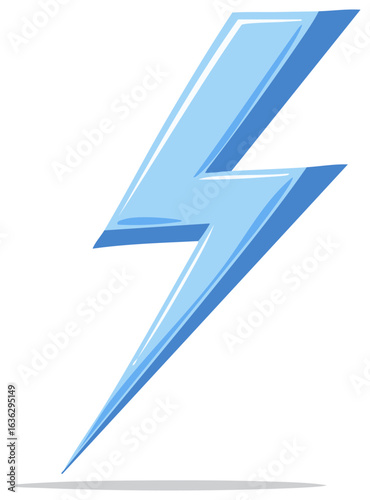 Free Download Isolated blue lightning bolt icon in cartoon vector style for energy symbol and electric power illustration. - GFXLoad