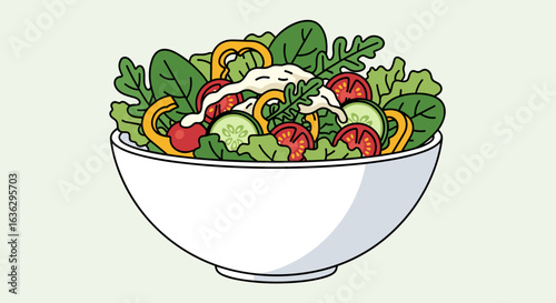 Refreshing salad delight: A vibrant bowl of wholesome goodness and vibrant colors, perfect for healthy eating.