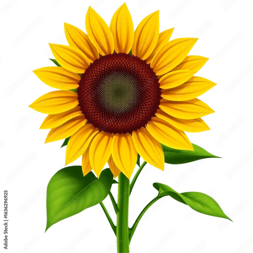 Obraz premium Beautiful Sunflower Illustration A Vibrant Depiction of Nature's Beauty in Full Bloom