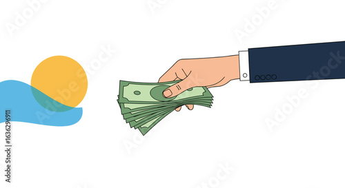 Business owner pays employee for summer vacation time off and paid leave during warm weather season