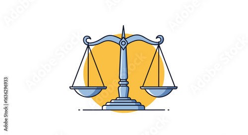 Justice scales weighing fair decisions and legal balance representing law and order
