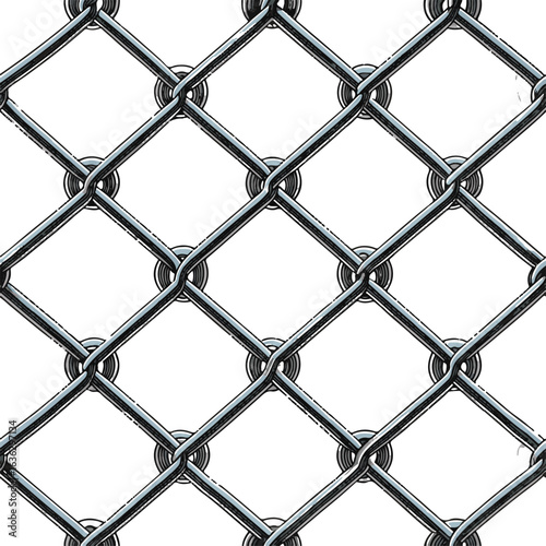 Chain Link Fence: A close-up shot of a meticulously crafted chain link fence, revealing its intricate woven pattern and metallic texture against a stark backdrop.