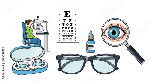 Ophthalmology and Vision Care: Illustrative Visuals for Eye Health and Clarity