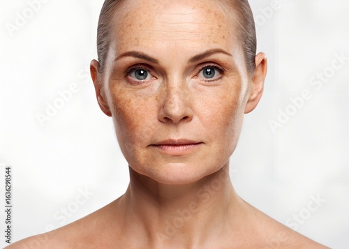 Close-up of human skin showing effects of high sugar consumption. Visible wrinkles and dull complexion with blemishes and rough surface texture, indicating ageing. Diet and skincare concerns.