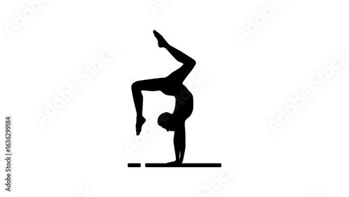 acrobat symbol, black isolated silhouette