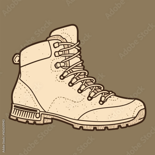 Vector illustration of a pair of leather boots and sneakers, featuring various styles of sports and fashion footwear