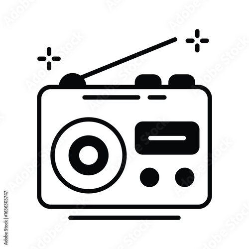 Check out this glyph icon of classic radio speaker