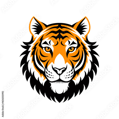 tiger head silhouette vector art illustration