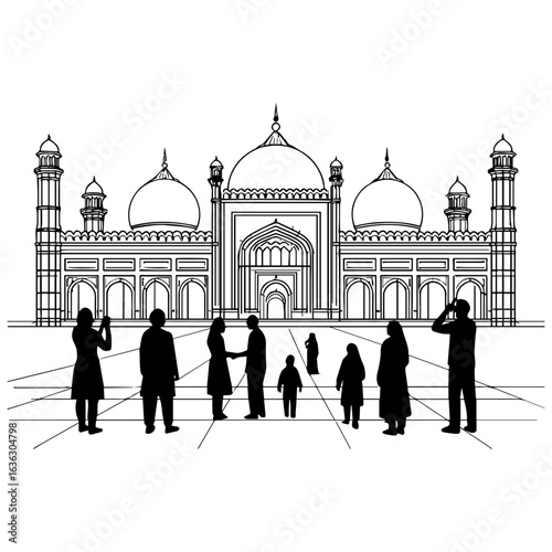 badshahi masjid icon vector 