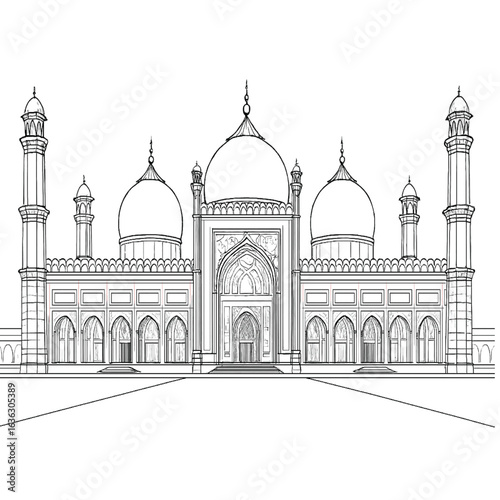 badshahi masjid icon vector 