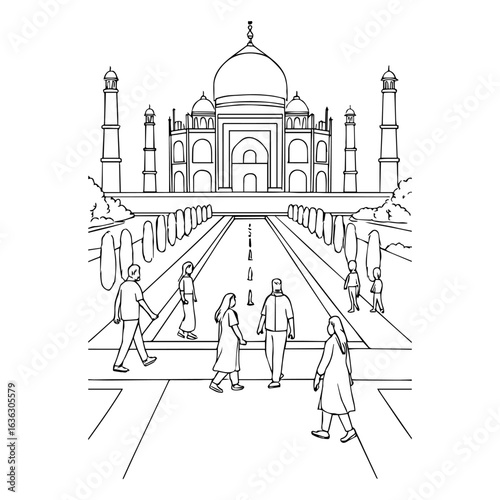 Mughal emperor Shah Jahan,taj mehal vector 