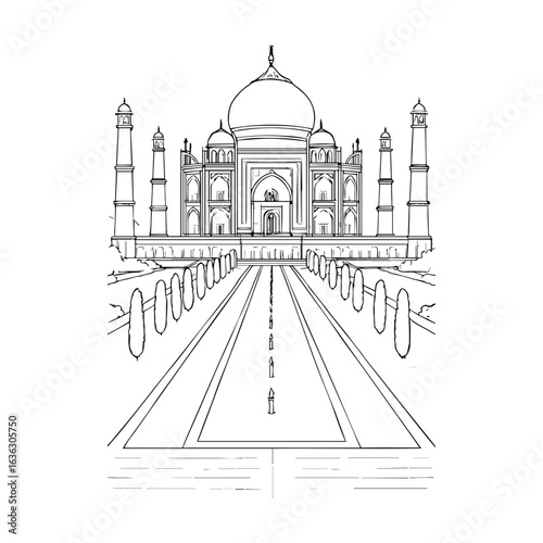 Mughal emperor Shah Jahan,taj mehal vector 
