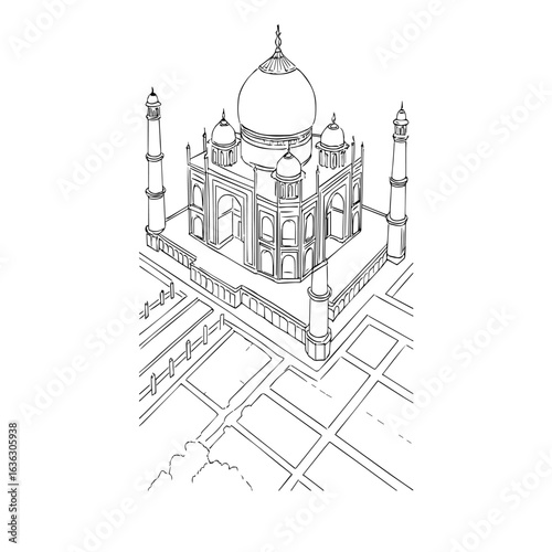 Mughal emperor Shah Jahan,taj mehal vector 