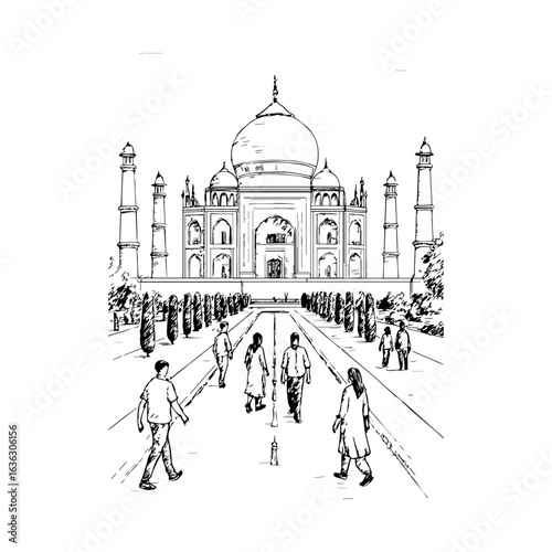 Mughal emperor Shah Jahan,taj mehal vector 